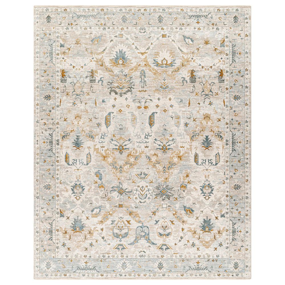 Surya Dresden Off-White, Taupe, Dusty Sage, Deep Teal, Light Gray, Olive and Mustard 10" x 13"11" Area Rug, , large