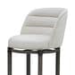 Armen Living Eunice Swivel Counter Height Stool with Ivory Upholstery in Antique Pewter, , large
