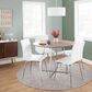 Lumisource Mason Swivel Side Chair with White Upholstered in Brushed Stainless Steel (Set of 2), , large