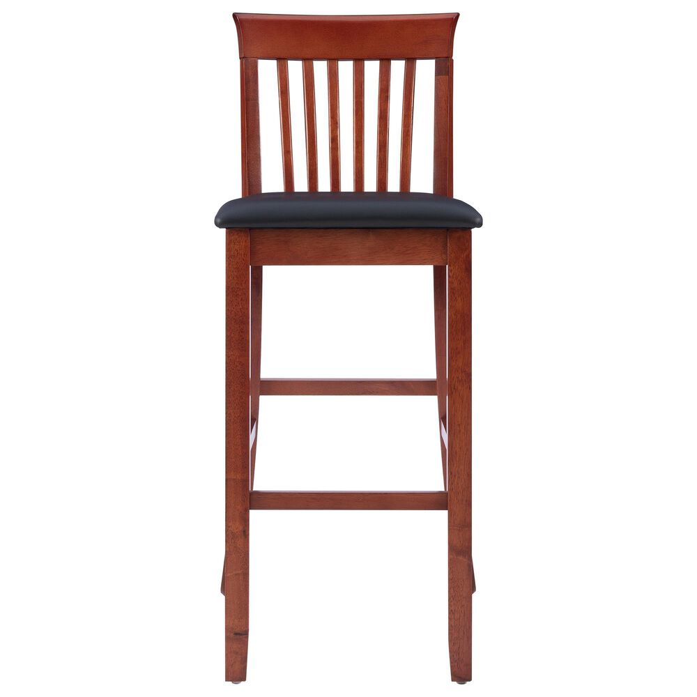 Linon Home Decor Torino Craftsman Bar Stool in Dark Cherry, , large