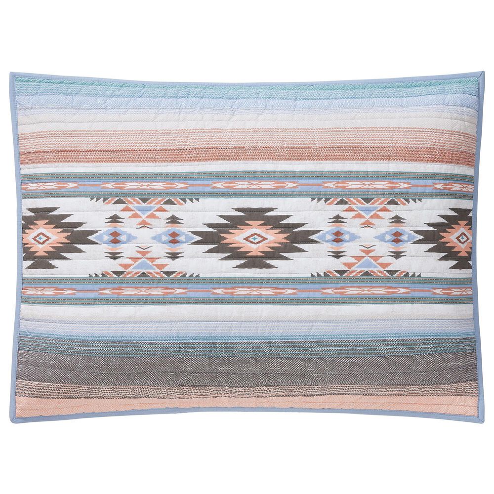 Peking Handicraft Sunset Canyon 3-Piece King Quilt Set in Rich Brown, Blue and Coral, , large