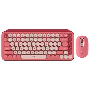Logitech Pop Emoji Wireless Keyboard Mouse Combo in Pink, , large