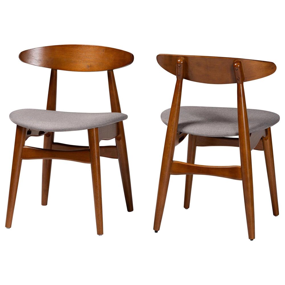 Baxton Studio Flora Side Chair in Oak Medium Brown (Set of 2), , large