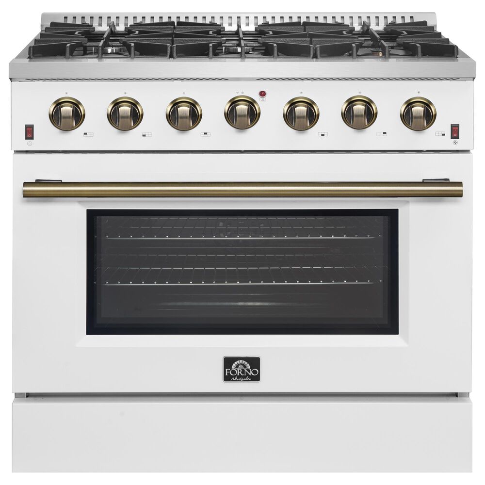 Forno Galiano 36" Freestanding Gas Range in White, , large