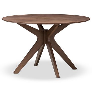 Baxton Studio Monte 47" Dining Table in Walnut Wood - Table Only, , large