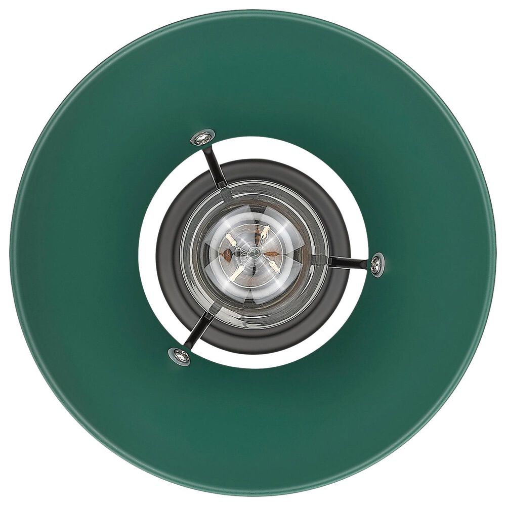 Golden Lighting Orwell 1-Light Small Pendant with Pine Green Shade in Matte Black, , large