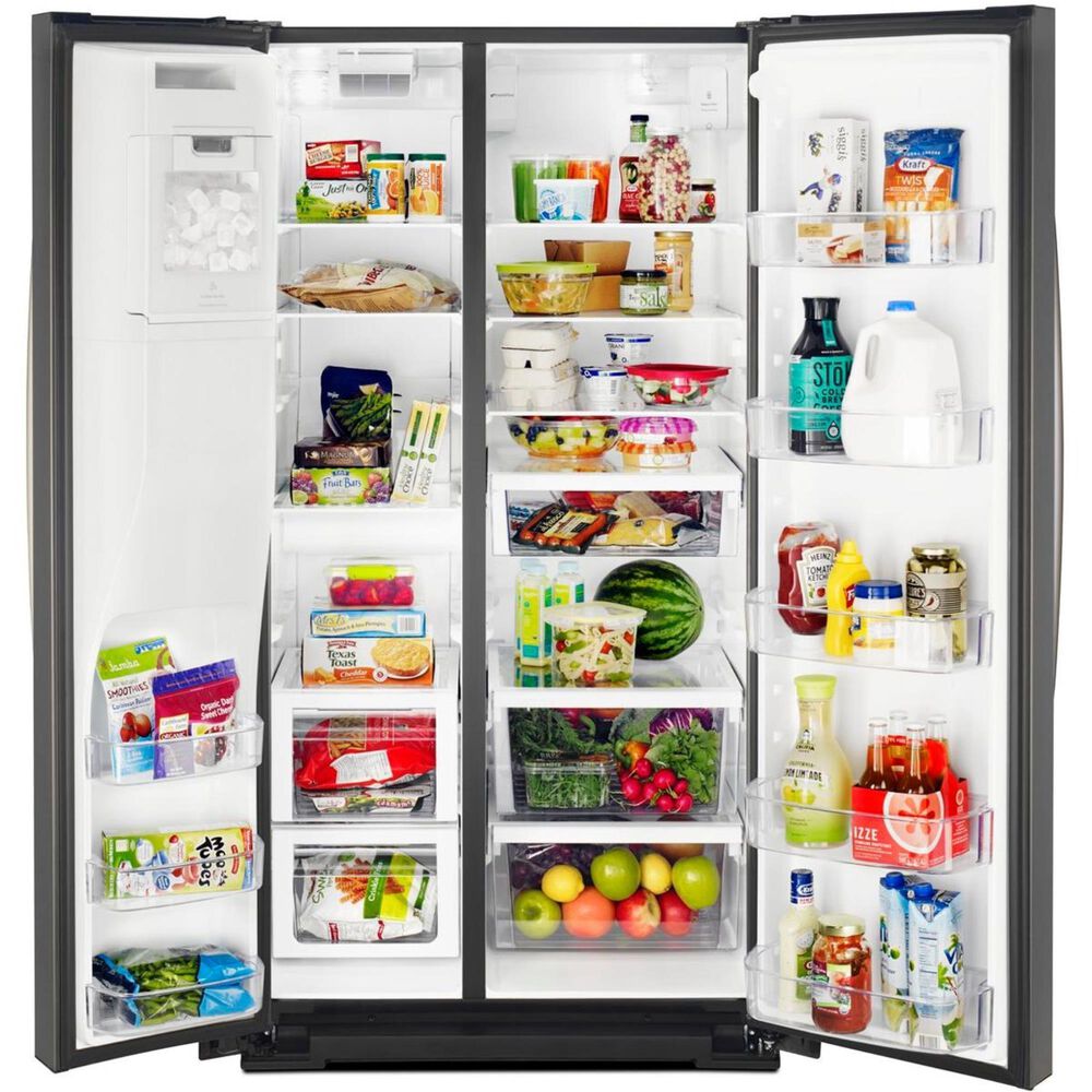 Whirlpool 28 Cu. Ft. 36-Inch Wide Side-by-Side Refrigerator in Black Stainless, , large