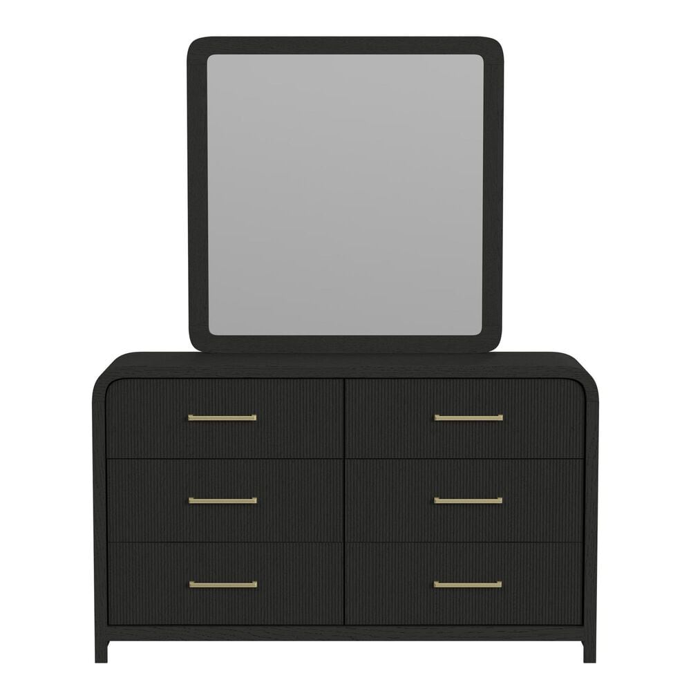 Mayberry Hill Ridgemont 6-Drawer Dresser and Mirror in Black, , large