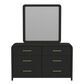 Mayberry Hill Ridgemont 6-Drawer Dresser and Mirror in Black, , large