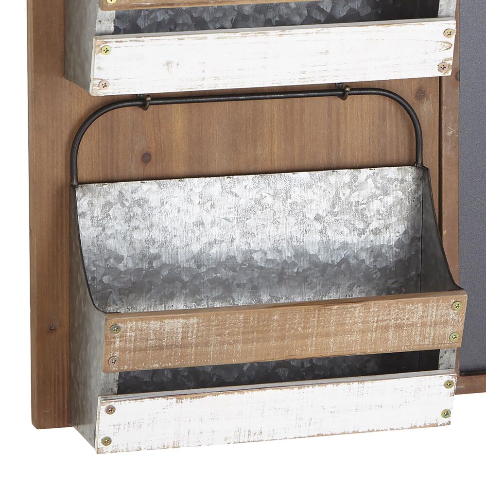 Maple and Jade 23&quot; Magazine Rack Holder in Brown, White and Grey, , large