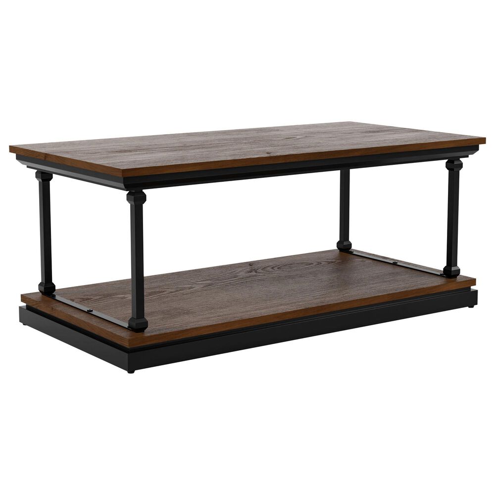 Furniture of America Pollard 2-Piece Coffee Table Set in Dark Oak/Black, , large