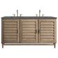 James Martin Vanities Portland 60" Double Bathroom Vanity in Whitewashed Walnut with 3 cm Parisien Bleu Quartz Top and Rectangular Sinks, , large