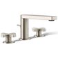 Kohler Composed Widespread Bathroom Sink Faucet with Cross handles in Vibrant Brushed Nickel, , large