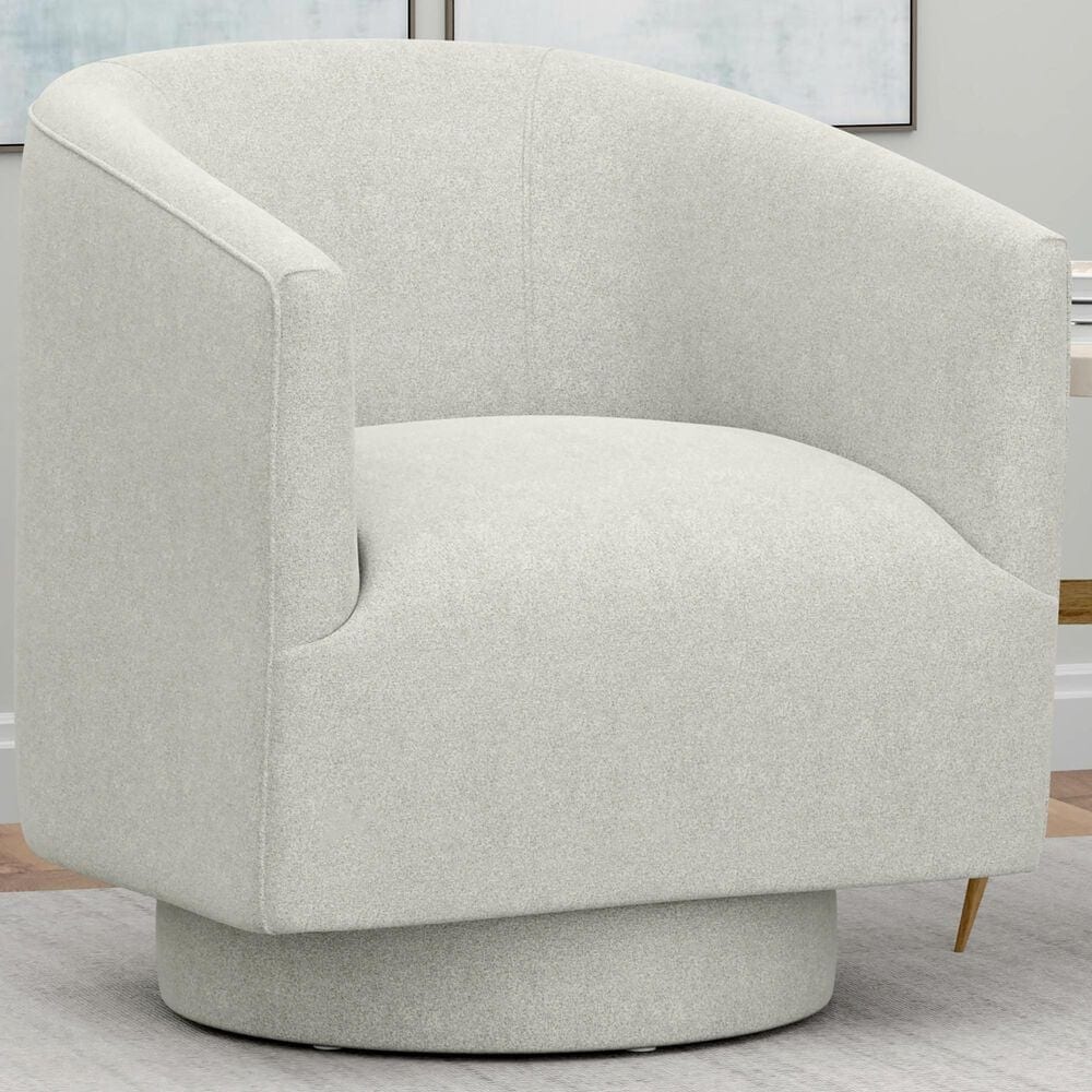 Emerald Home Furnishings Brylee Swivel Accent Chair in White, , large