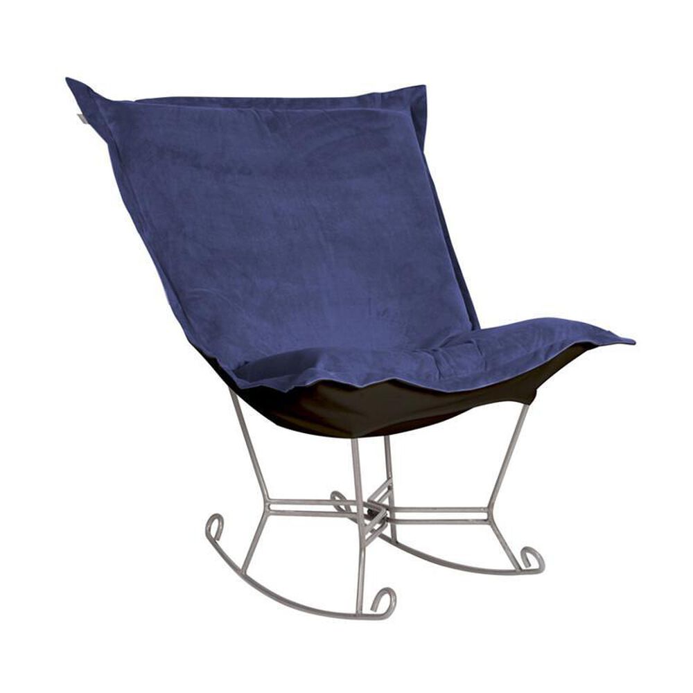 Howard Elliott Puff Scroll Rocker with Titanium Frame in Bella Royal, , large