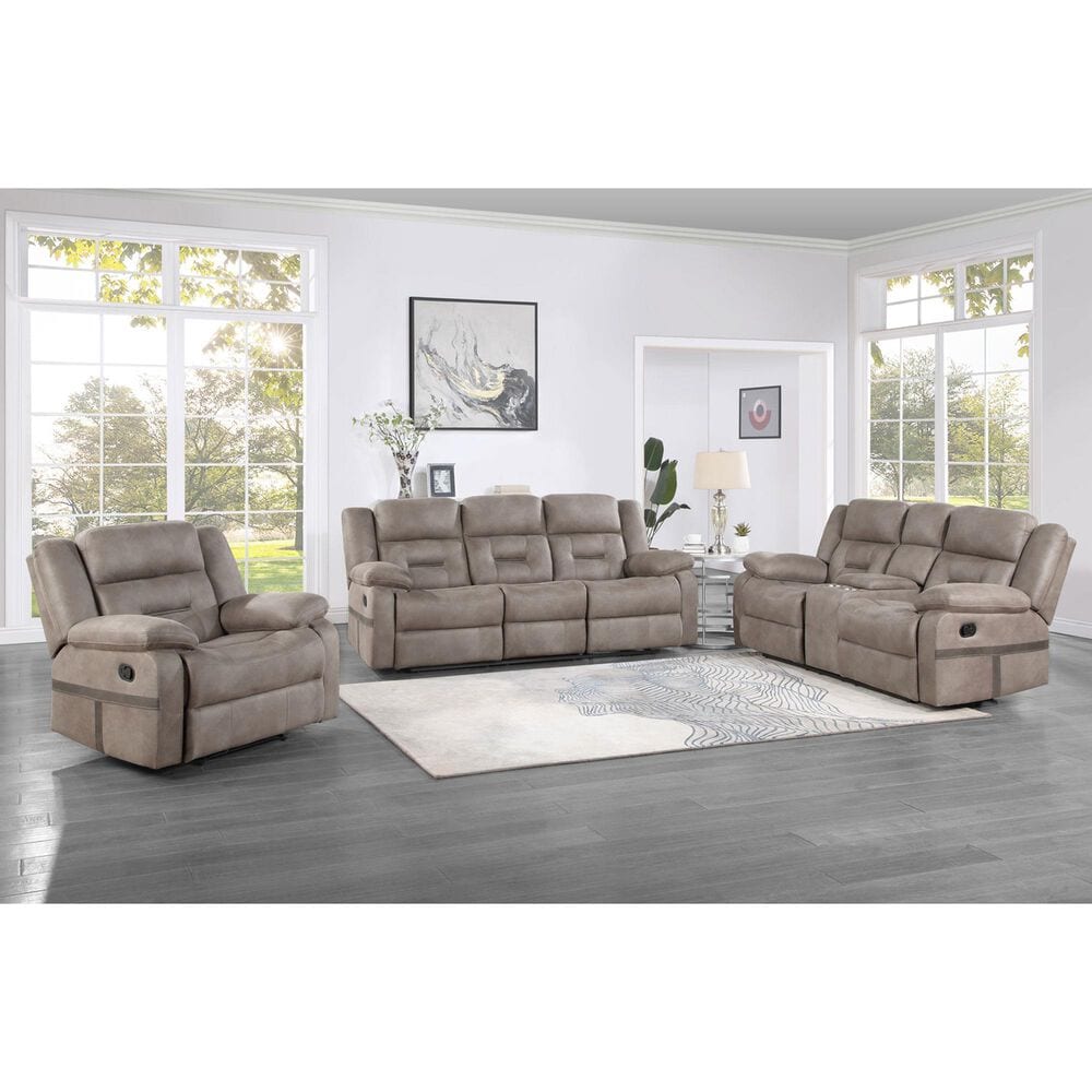 Steve Silver Abilene Manual Reclining Sofa with Drop-Down Console in Tan, , large