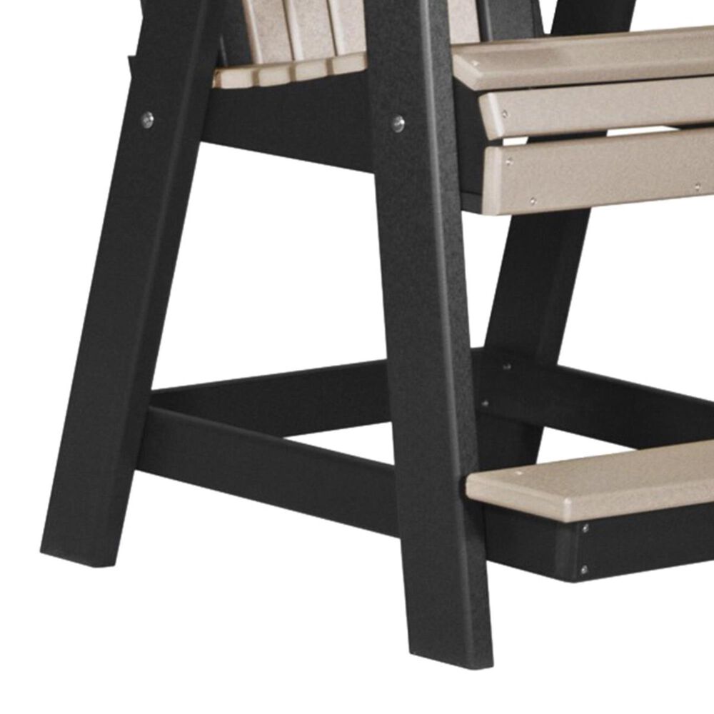 Amish Orchard Balcony Adirondack Chair in Weatherwood and Black, , large