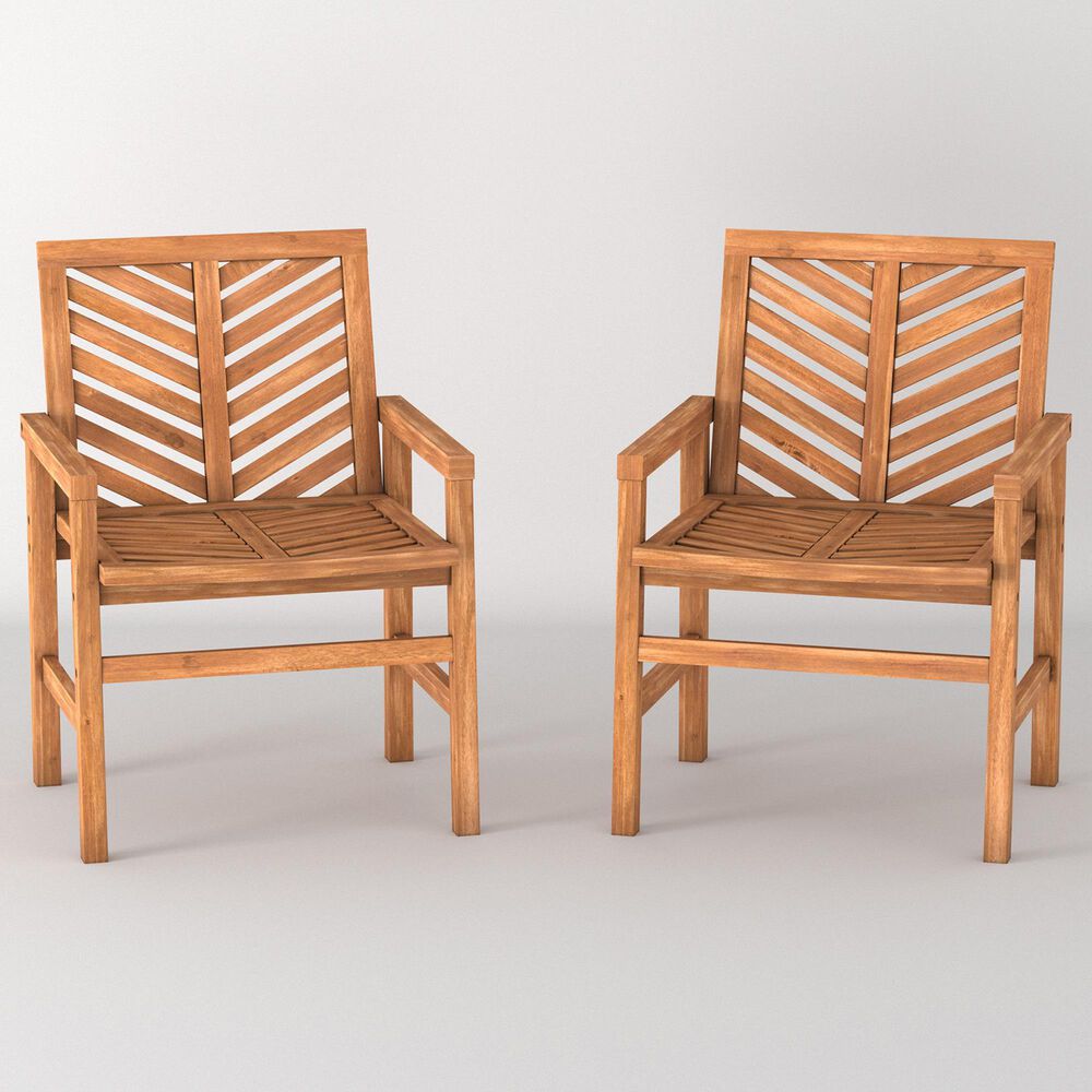 Walker Edison Vincent Patio Chair in Brown &#40;Set of 2&#41;, , large