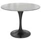 Leisuremod LeisureMod Verve Collection 36 Round Dining Table, Black Base with Sintered Stone White Top, , large