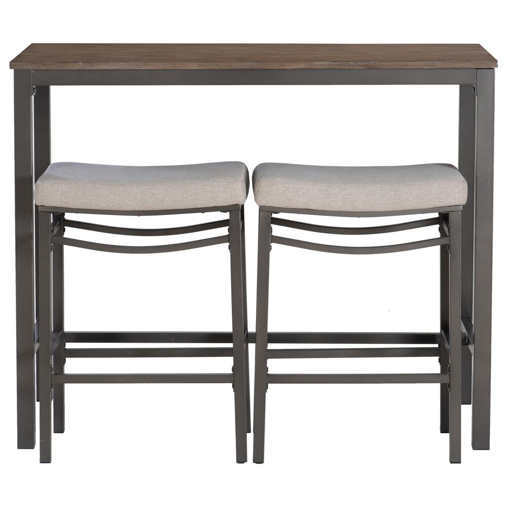 Linon Home Decor Betty 3-Piece Faux Marble Pub Set in Pewter and Grey, , large