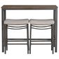 Linon Home Decor Betty 3-Piece Faux Marble Pub Set in Pewter and Grey, , large