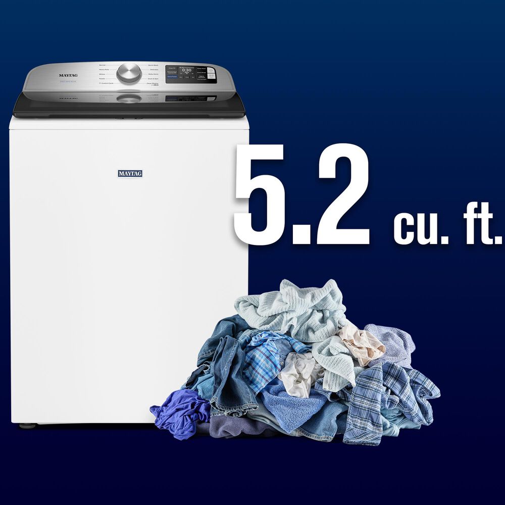 Maytag 5.2 Cu. Ft. Top Load Agitator Washer in White, , large
