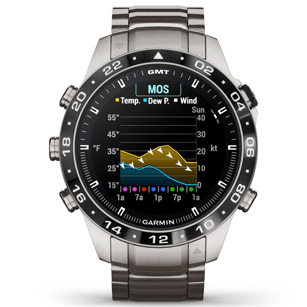 Garmin MARQ 2 Aviator AMOLED Smartwatch Grade 5 Titanium Bezel Case in Silver and Black, , large