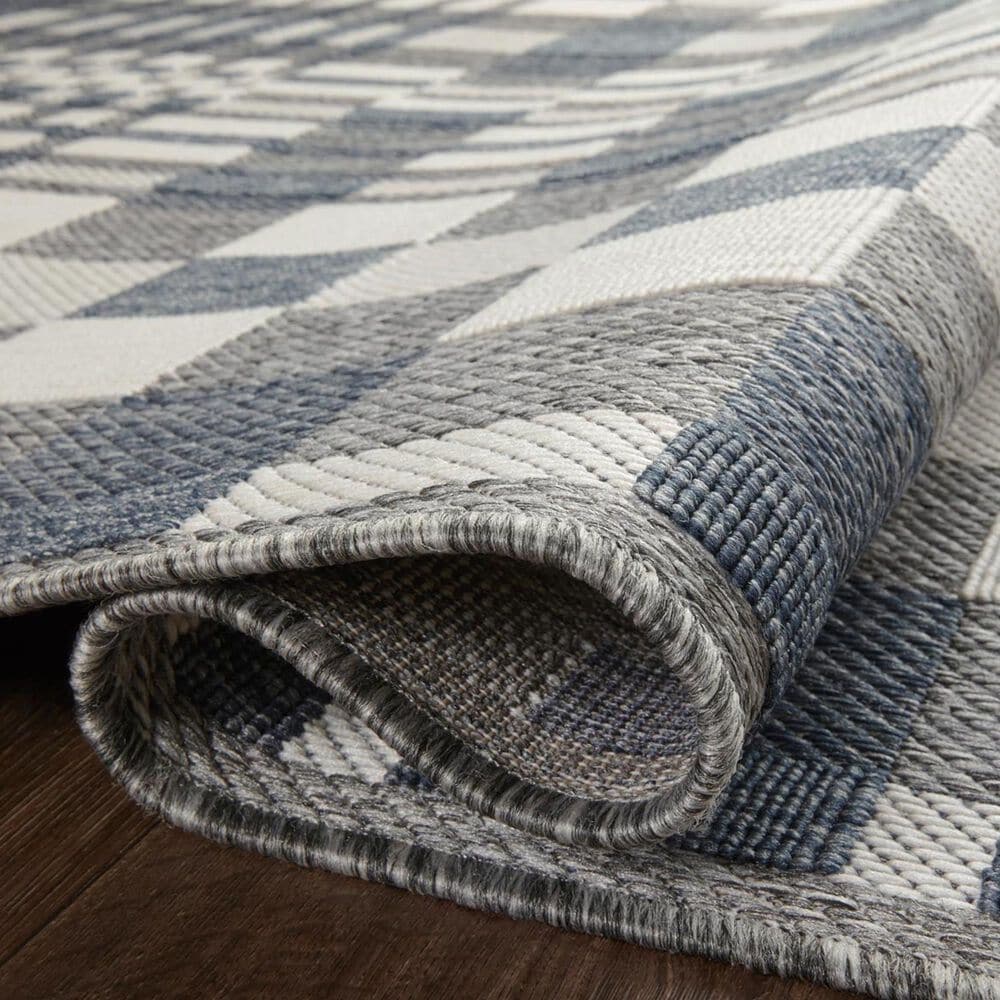 Loloi II Rainier 2&#39;3&quot; x 7&#39;7&quot; Ivory and Denim Indoor/Outdoor Area Performance Rug, , large