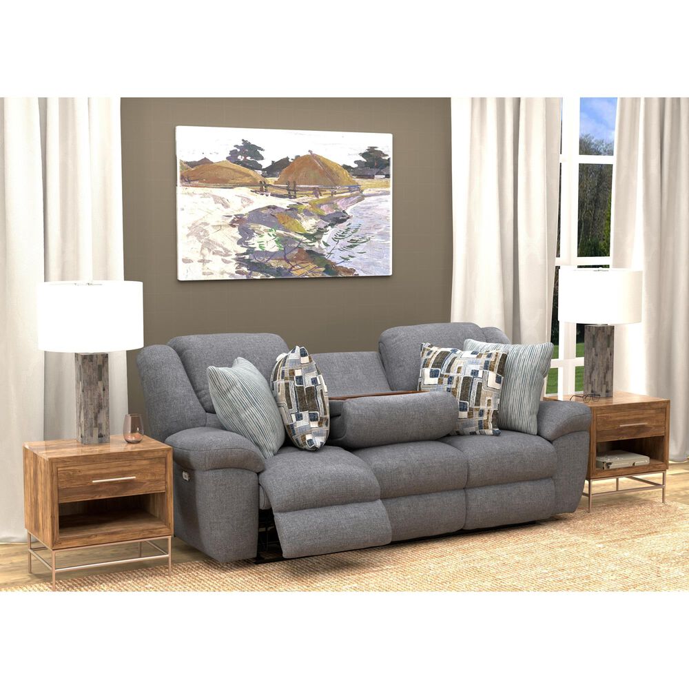 Catnapper Trifecta Power Reclining Sofa with Drop Down Table in Smoke, , large