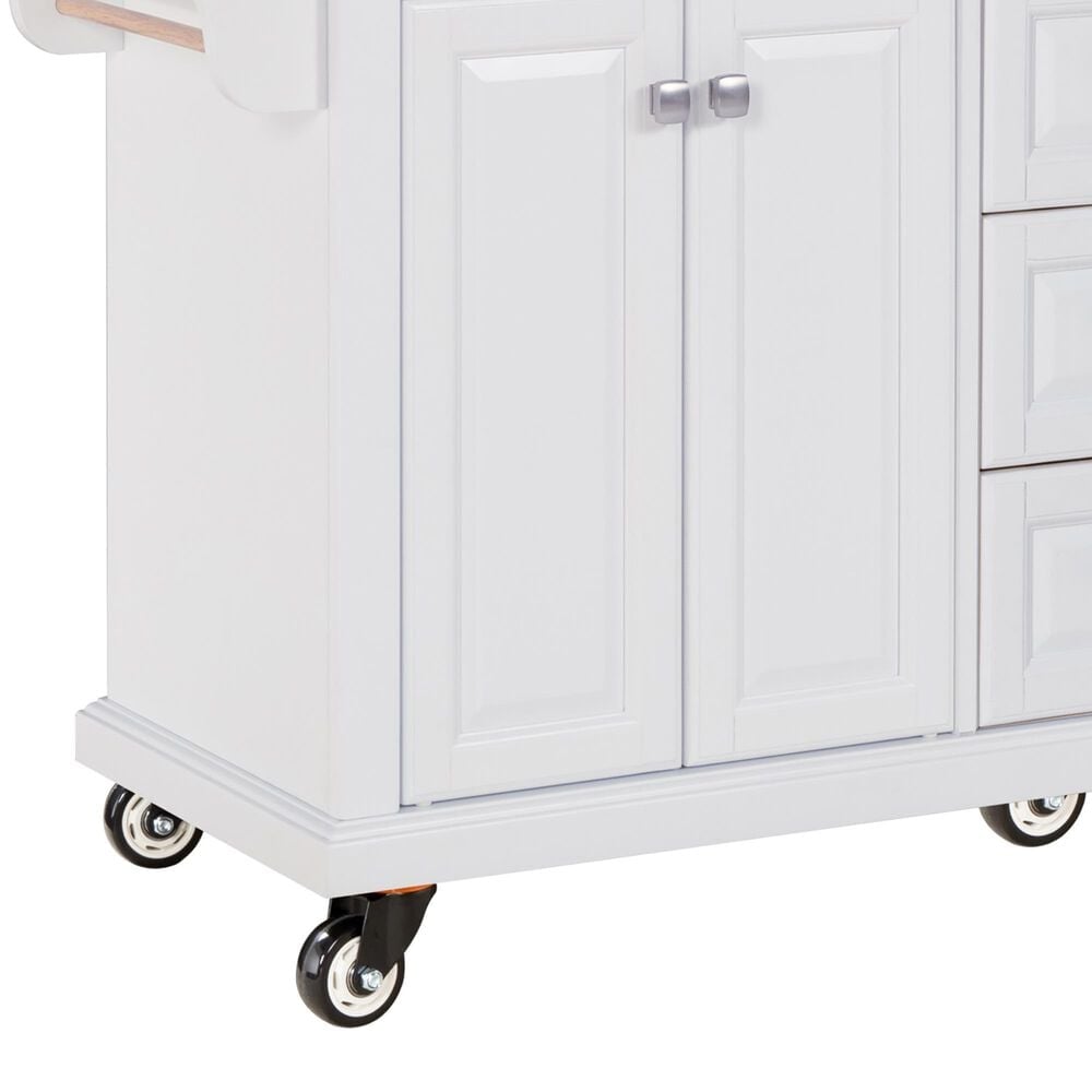 HOMLUX Kitchen Island Cart with Storage Cabinet in White, , large