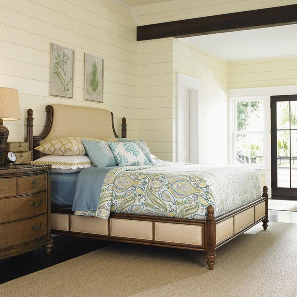 Tommy Bahama Home Bali Hai California King Orchid Bay Panel Bed in Warm Brown, , large