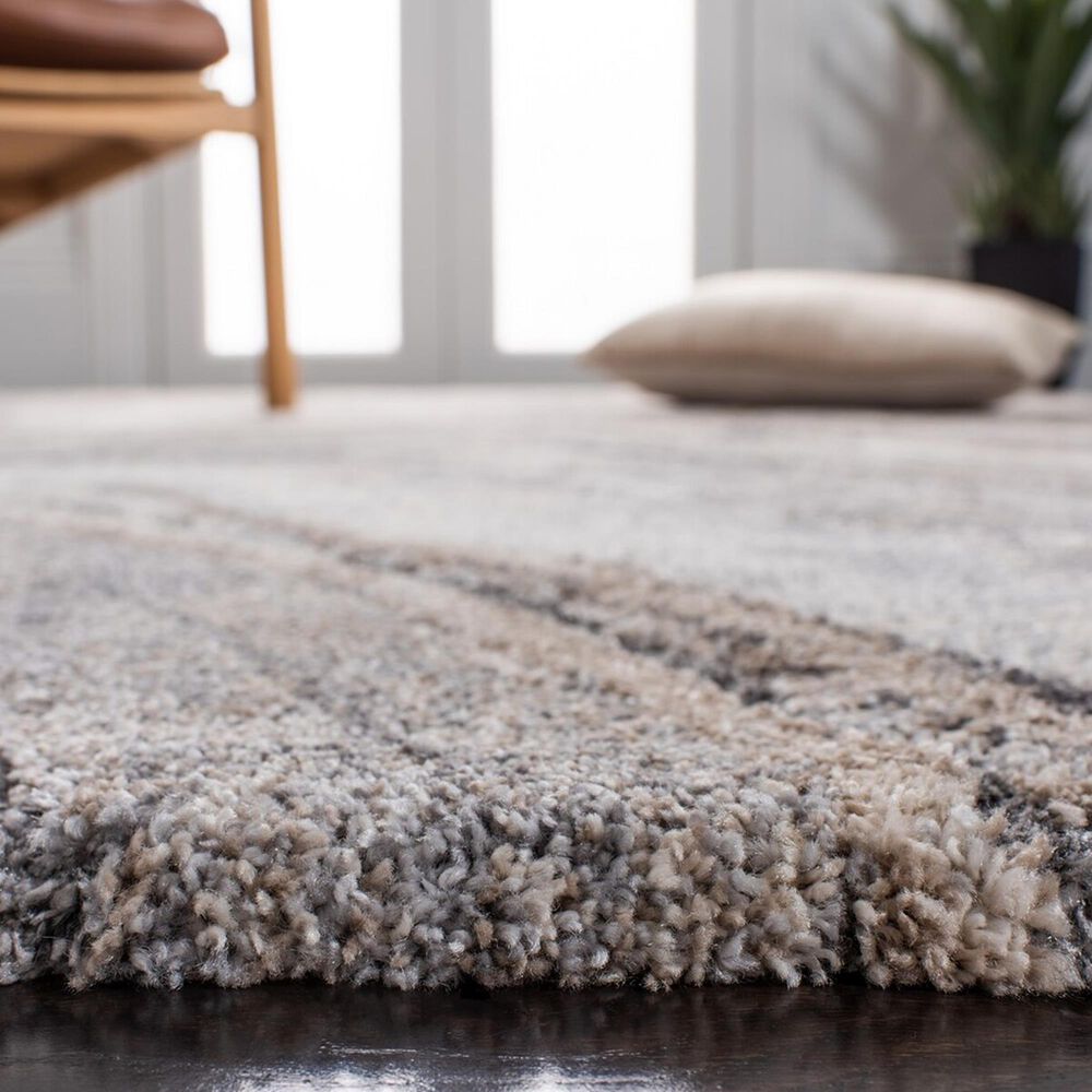 Safavieh Cyrus Shag CYR132A 2&#39;2&quot; x 9&#39; Ivory and Grey Runner, , large