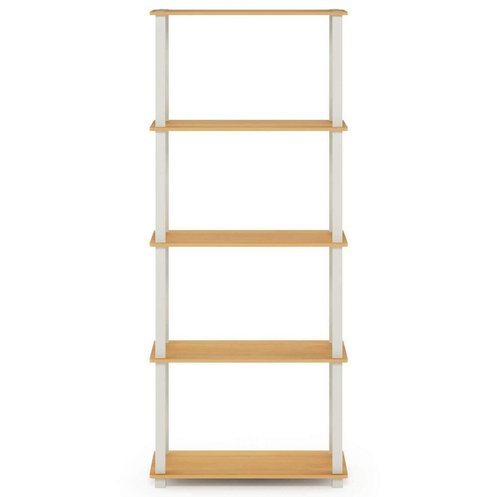 HOMLUX 5-Tier Display Rack in Beech and White, , large
