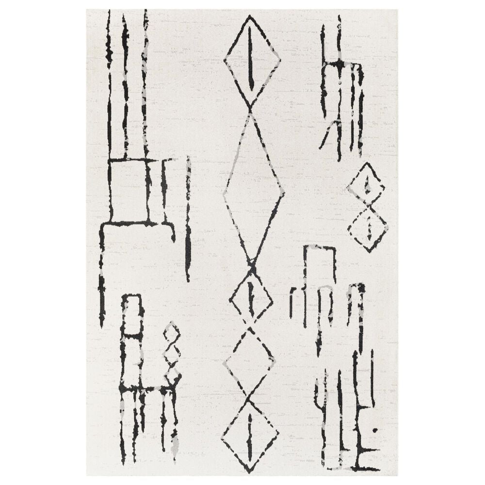 Surya Lavadora Bohemian 7"10" x 10" Black, Gray and Light Gray Area Rug, , large