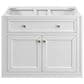 James Martin Vanities Chicago 36" Single Bathroom Vanity in Glossy White with 3 cm Parisien Bleu Quartz Top and Rectangular Sink, , large