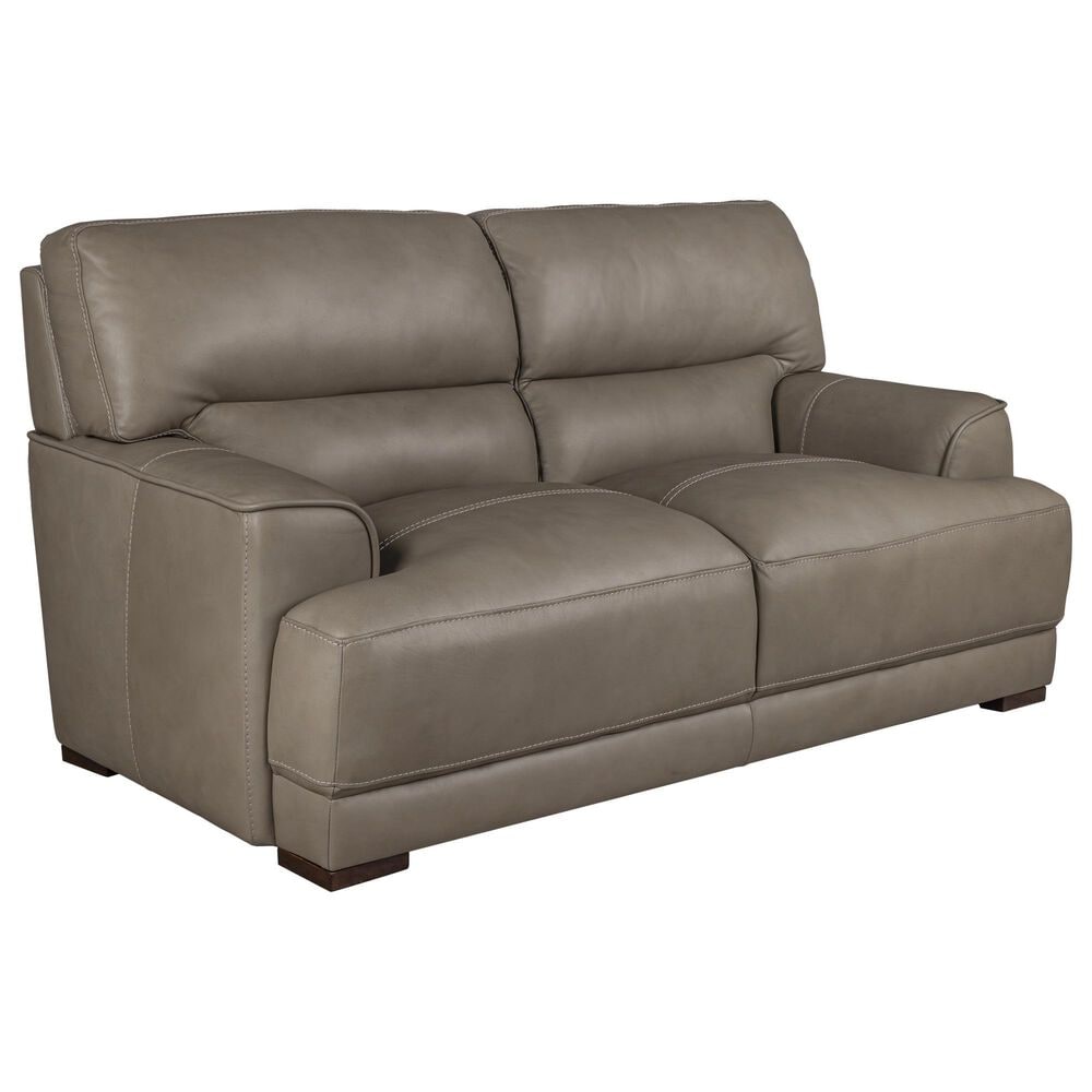 Bordeaux &amp; Co 4-Piece Stationary Leather Living Room Set in Goodland Grey, , large