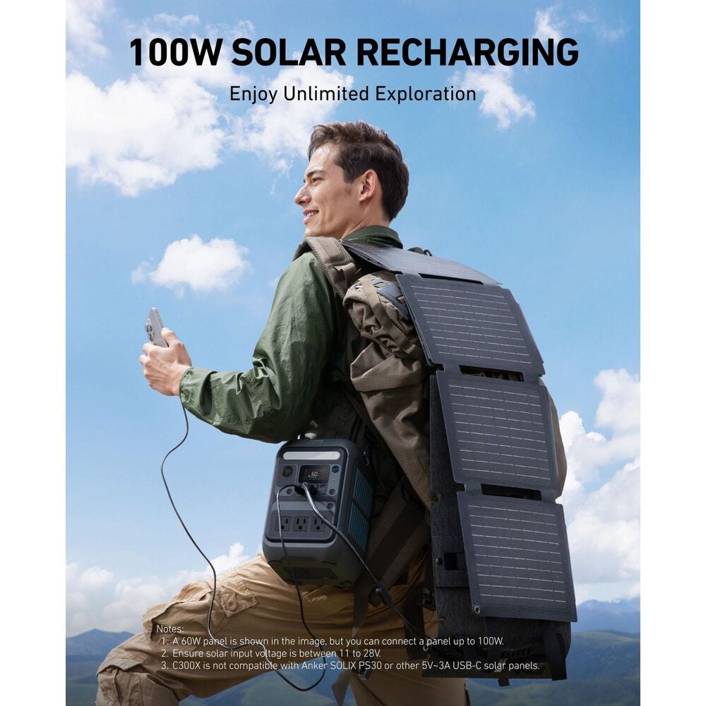 Anker Solix C300X Portable Power Station in Black, , large