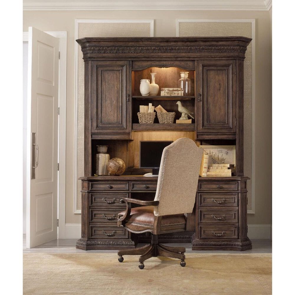 Hooker Furniture Rhapsody Swivel Tilt Chair in Beige and Medium Wood, , large