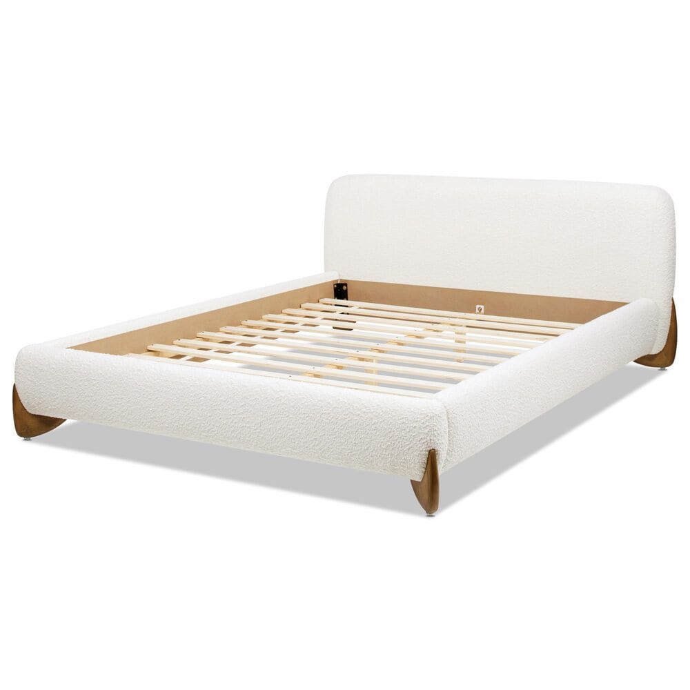 Jennifer Taylor Home Alpine Puffy Modern Queen Platform Bed in Ivory White, , large