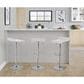 Lumisource Ale Swivel Adjustable Barstool with White Seat in Chrome (Set of 2), , large