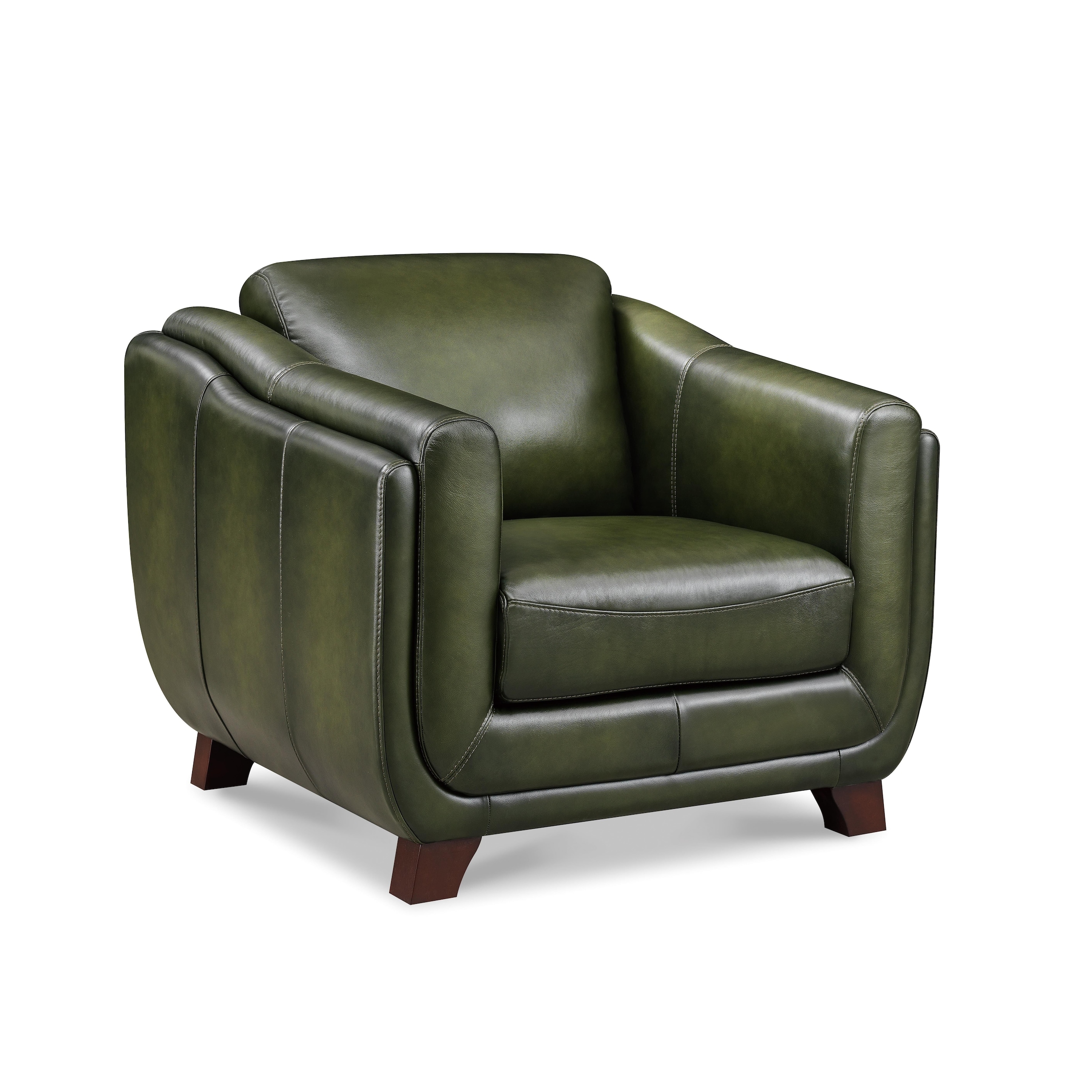 Hydeline Fremont Leather Accent Chair in Forrest