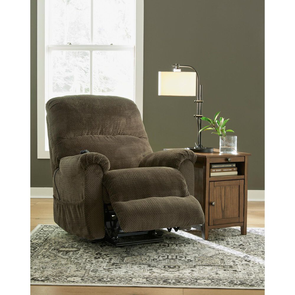 Signature Design by Ashley Shadowboxer Power Lift Recliner in Chocolate, , large