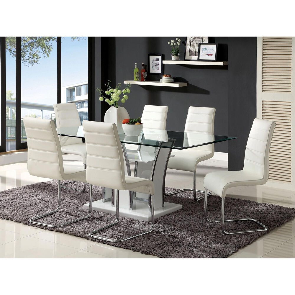 Furniture of America Andrade Dining Table in White - Table Only, , large