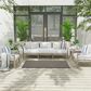 Nourison Courtyard Black and White 3" x 5" Indoor/Outdoor Area Rug, , large