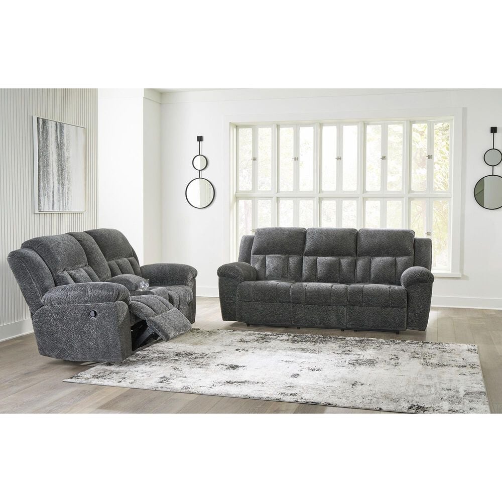 Ashley Frohn Manual Reclining Sofa in Graphite, , large