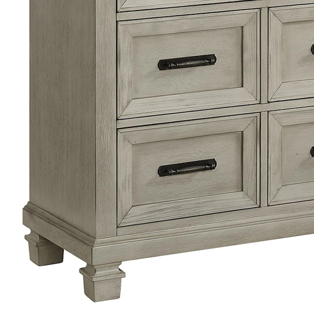 Mayberry Hill Farmington 4-Piece King Panel Bedroom Set in Medium Brown and Washed Stone, , large