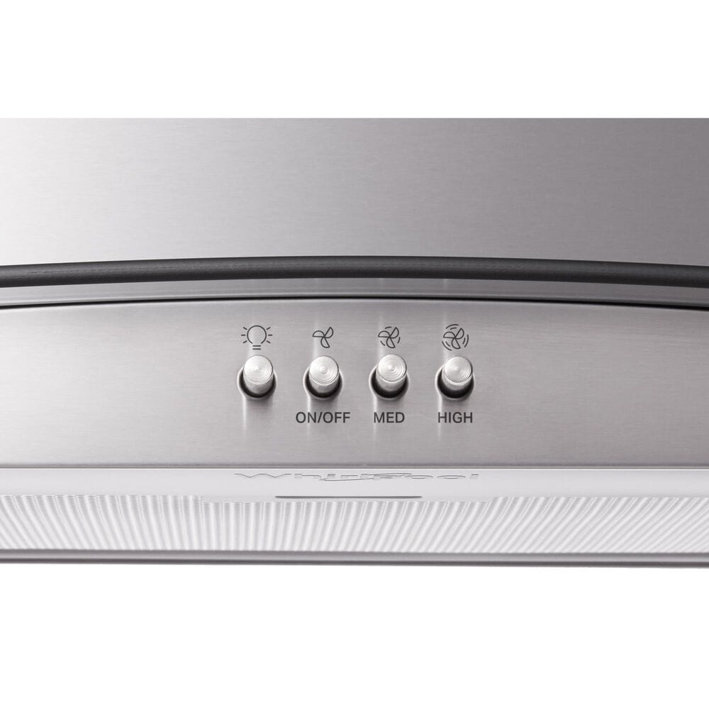 Whirlpool 30&quot; Curved Glass Range Hood with 400 CFM in Stainless Steel, , large