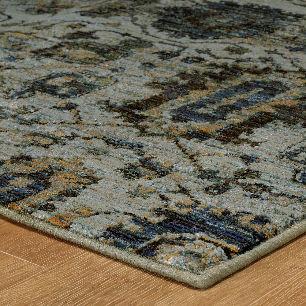 Oriental Weavers Andorra 7120A 2&#39;3&quot; x 8&#39; Blue Runner, , large