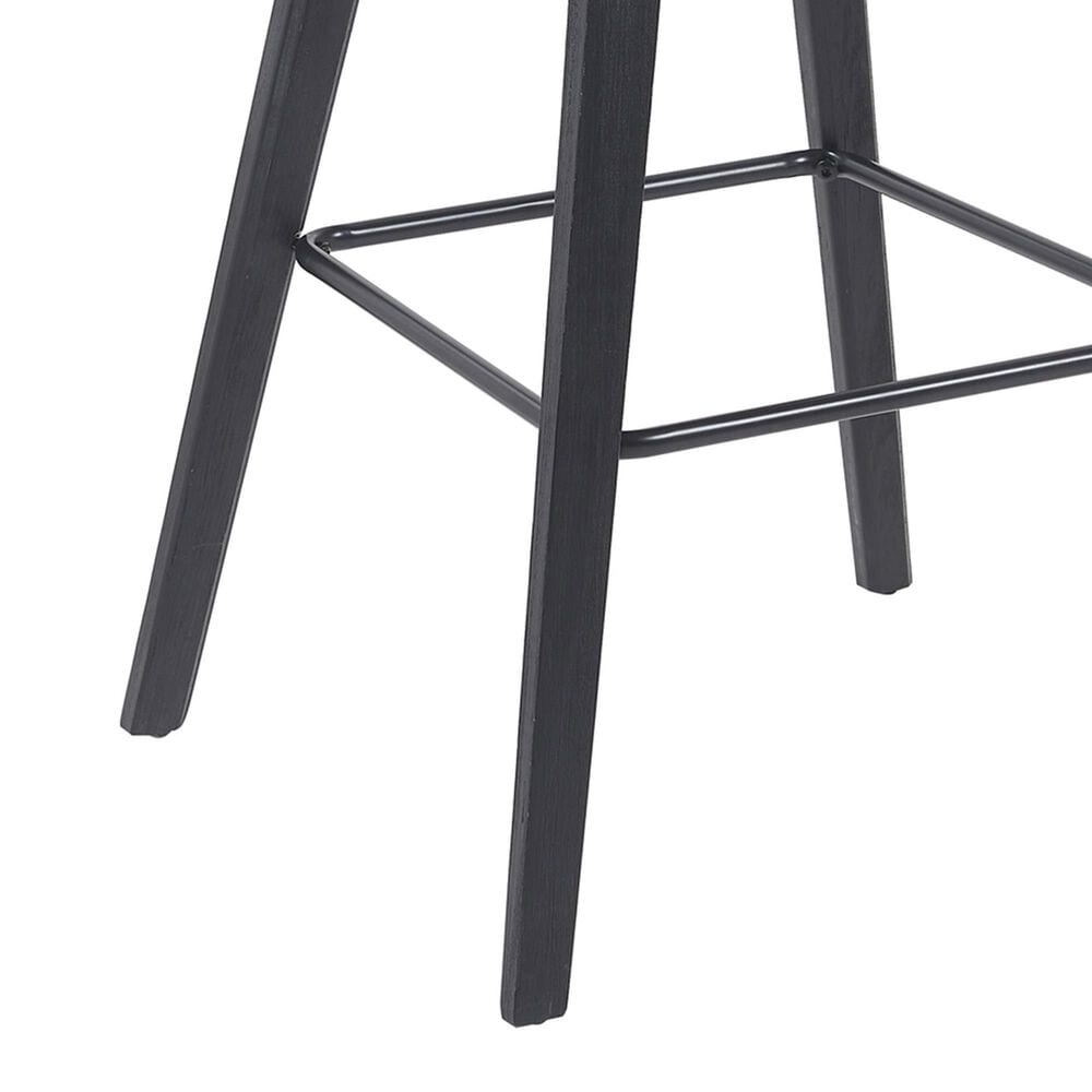 Armen Living Fox Bar Height Stool with Speckled Blue Upholstery in Black Brushed, , large