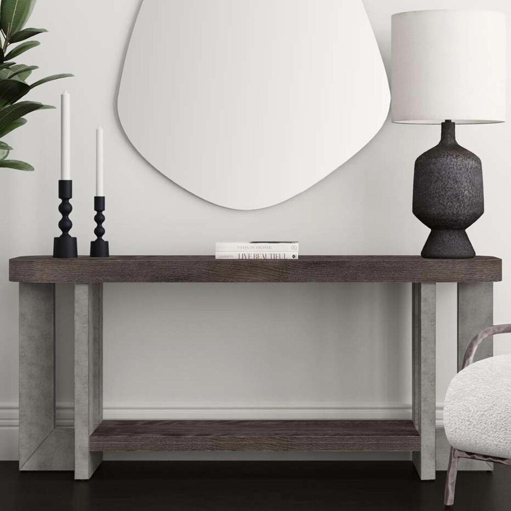 Bassett Mirror Company Nova Console Table in Charcoal Oak, , large
